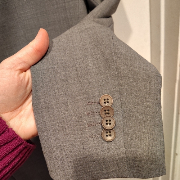 Theory Men's Gray Wool Blazer 2 Button Suit Jacket Sz  44L Prom Event Career - Picture 4 of 8